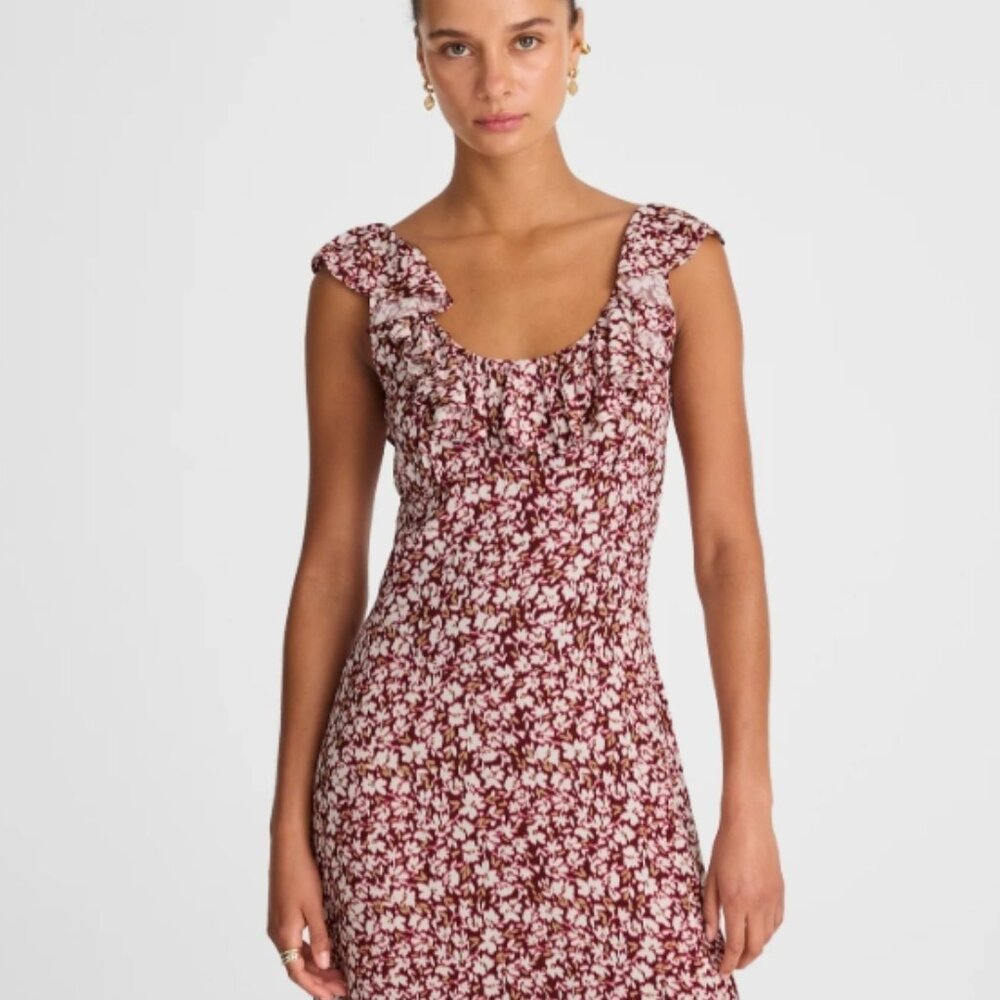 NWT Madewell Ruffled Scoopneck Maxi Dress in Floral - Size 14